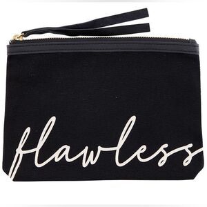 Black‎ Canvas and Leather Zip Pouch